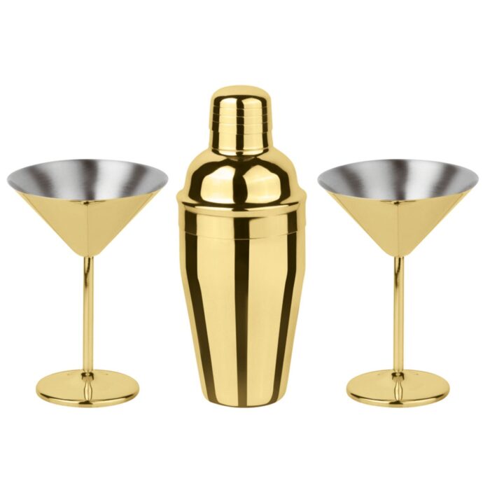 Sambonet Paderno Cocktail Set 3 pcs Martini gold - Koktel set