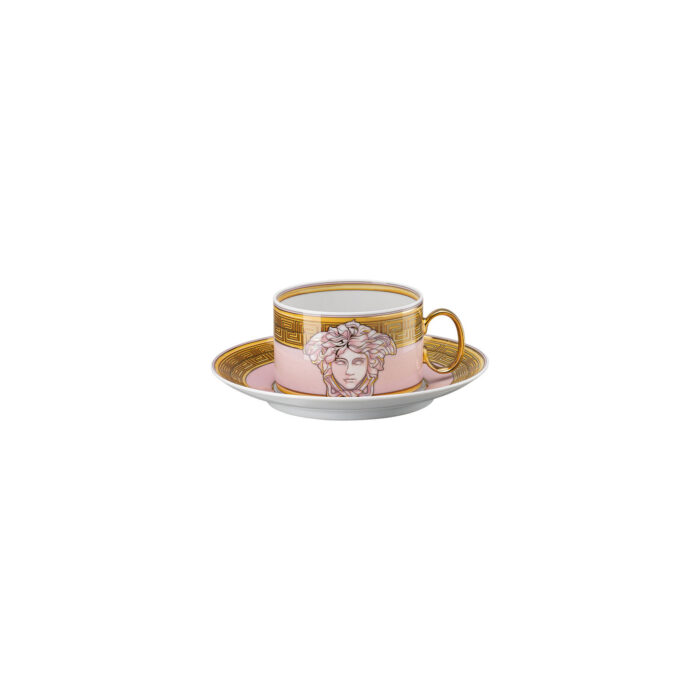 Versace Medusa Amplified Pink Coin Tea cup - Šoljica sa tacnom