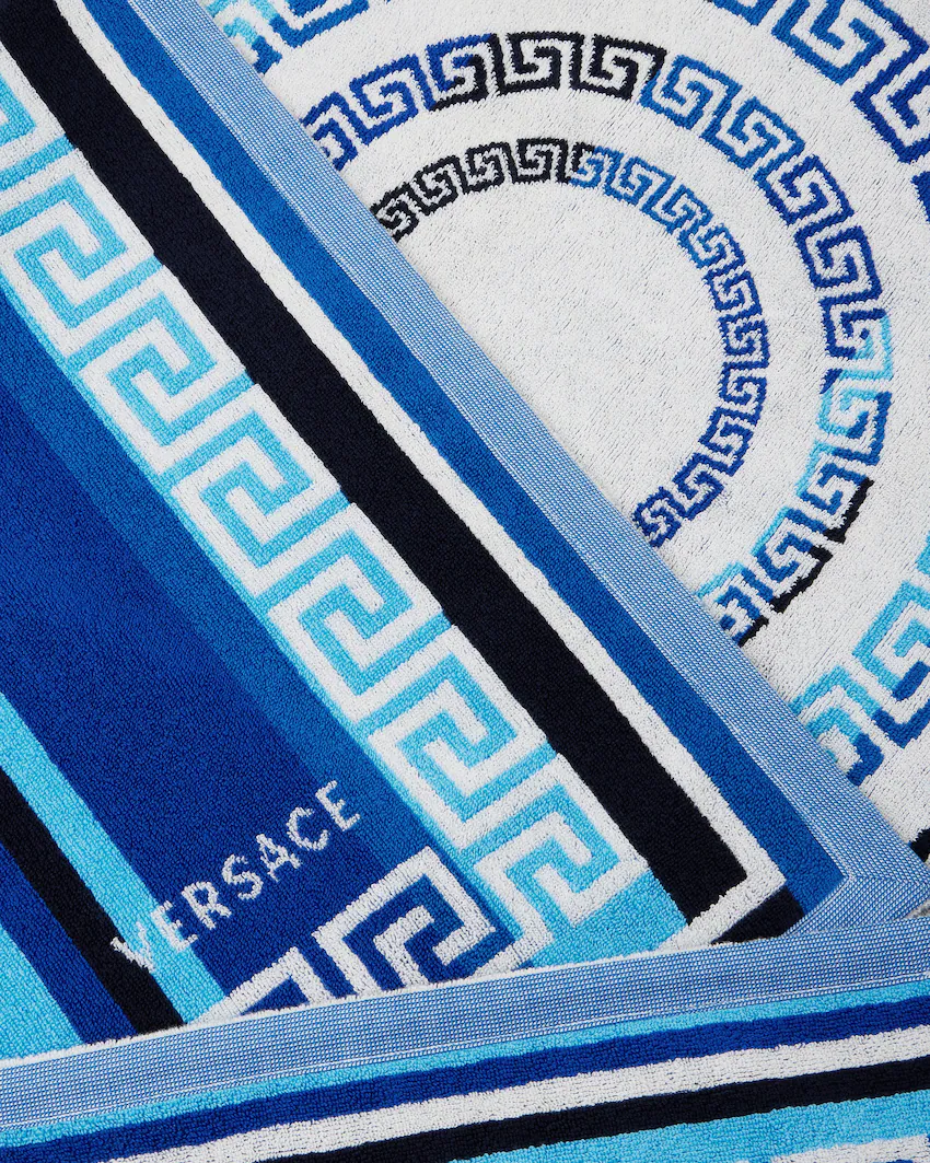 Versace Home Striped Cotton-Terry Jacquard Bath Towel - Peškir za plažu - Image 2